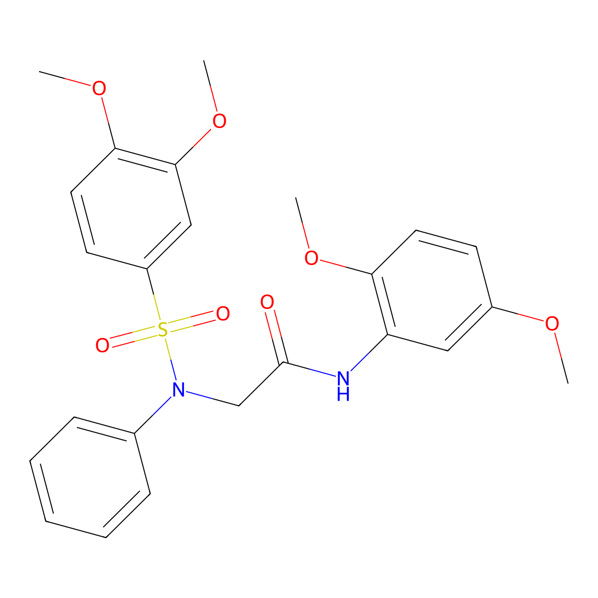 N-(2,5-dimethoxyphenyl)-2-(N-(3,4-dimethoxyphenyl)sulfonylanilino)acetamide molecular structure, CAS 663162-23-0