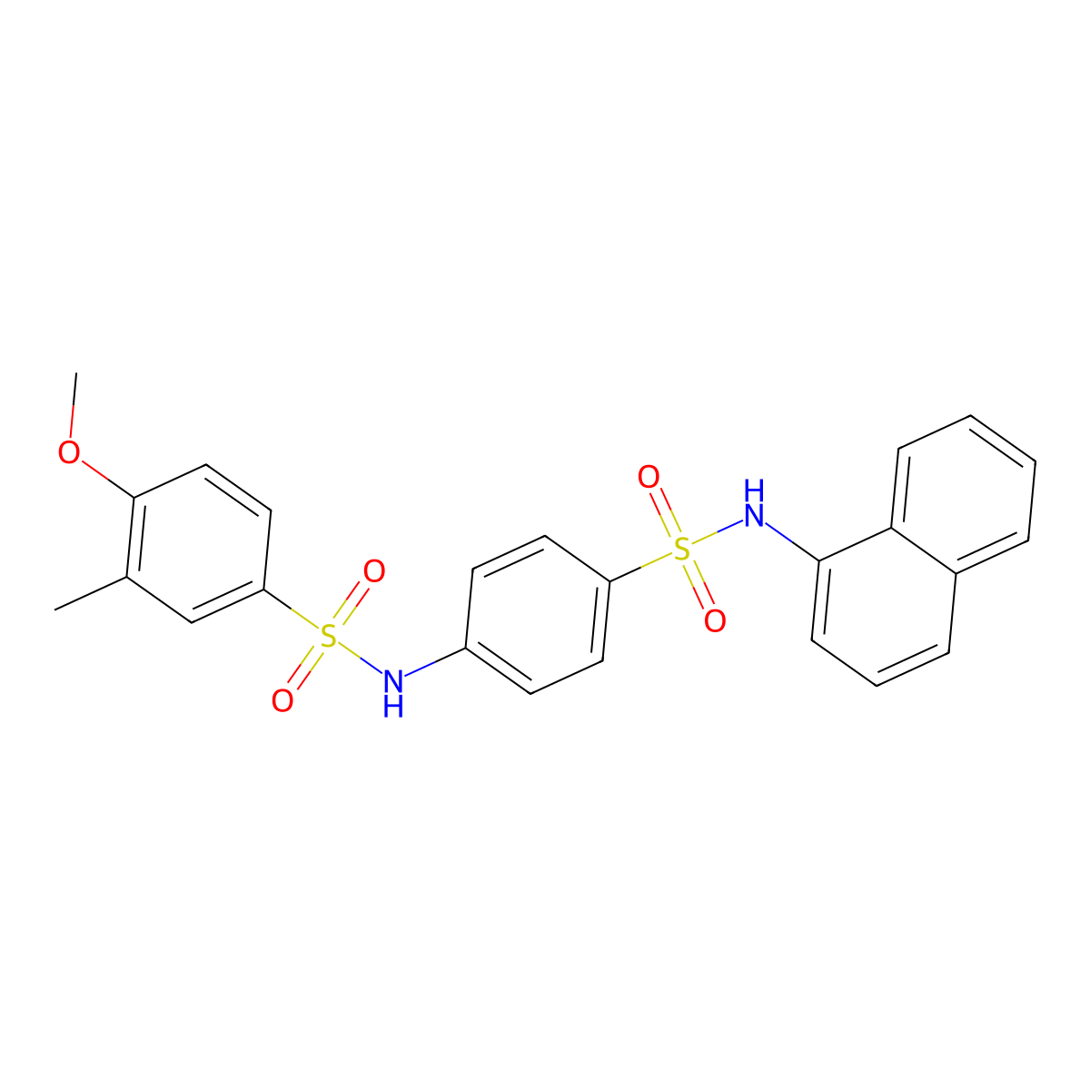 4-methoxy-3-methyl-N-[4-(naphthalen-1-ylsulfamoyl)phenyl]benzenesulfonamide molecular structure, CAS 663162-37-6