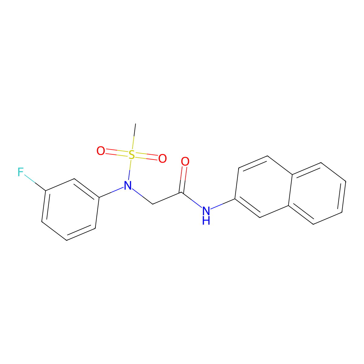2-(3-fluoro-N-methylsulfonylanilino)-N-naphthalen-2-ylacetamide molecular structure, CAS 663162-40-1