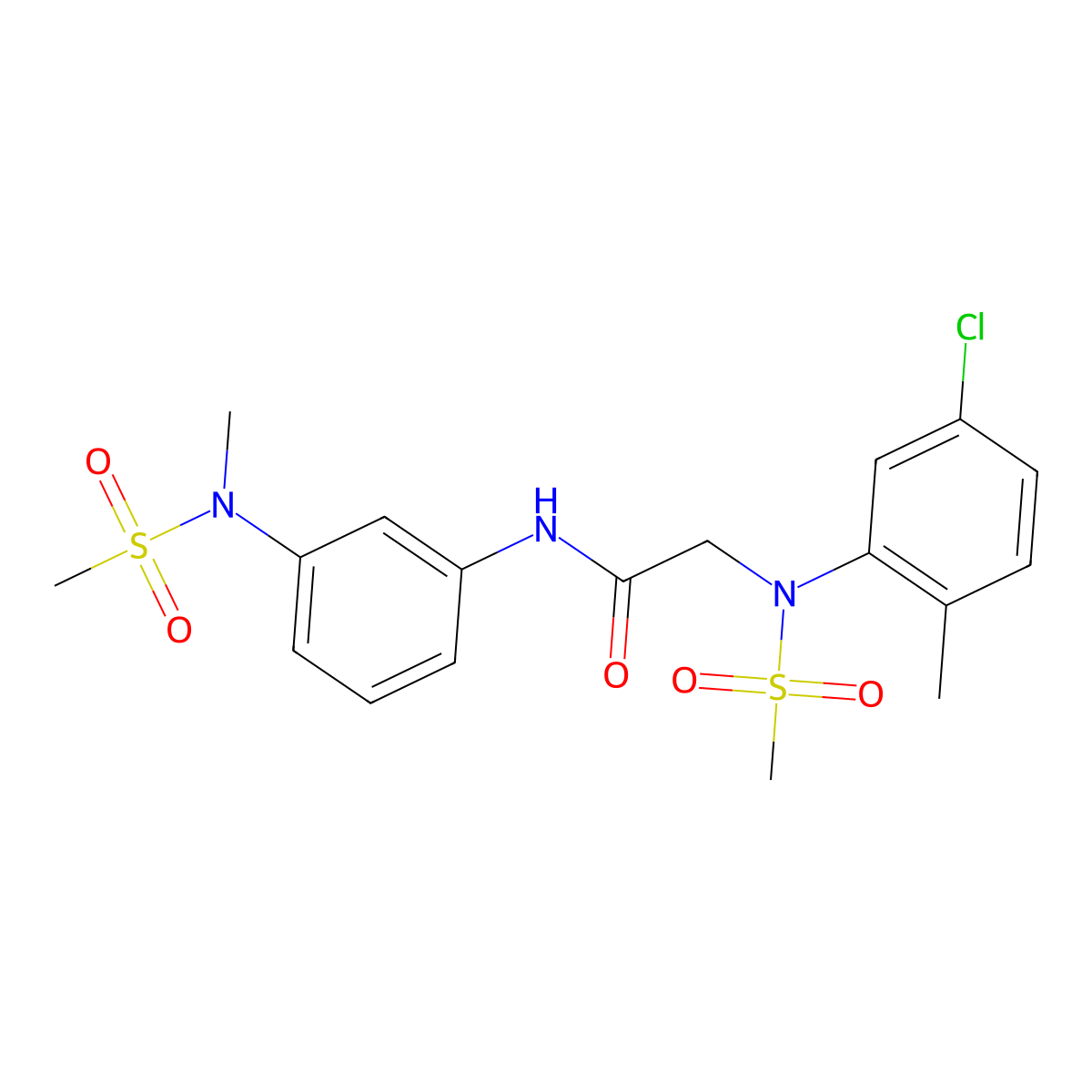 2-(5-chloro-2-methyl-N-methylsulfonylanilino)-N-[3-[methyl(methylsulfonyl)amino]phenyl]acetamide molecular structure, CAS 663162-56-9