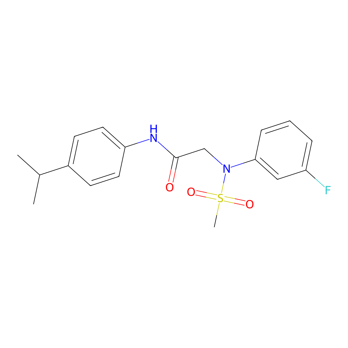 2-(3-fluoro-N-methylsulfonylanilino)-N-(4-propan-2-ylphenyl)acetamide molecular structure, CAS 663162-63-8
