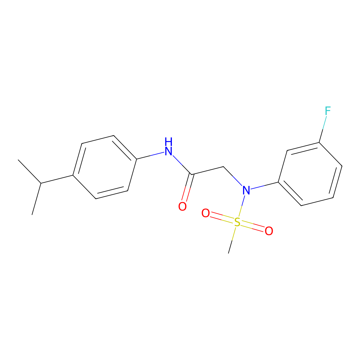 2-(3-fluoro-N-methylsulfonylanilino)-N-(4-propan-2-ylphenyl)acetamide molecular structure, CAS 663162-63-8