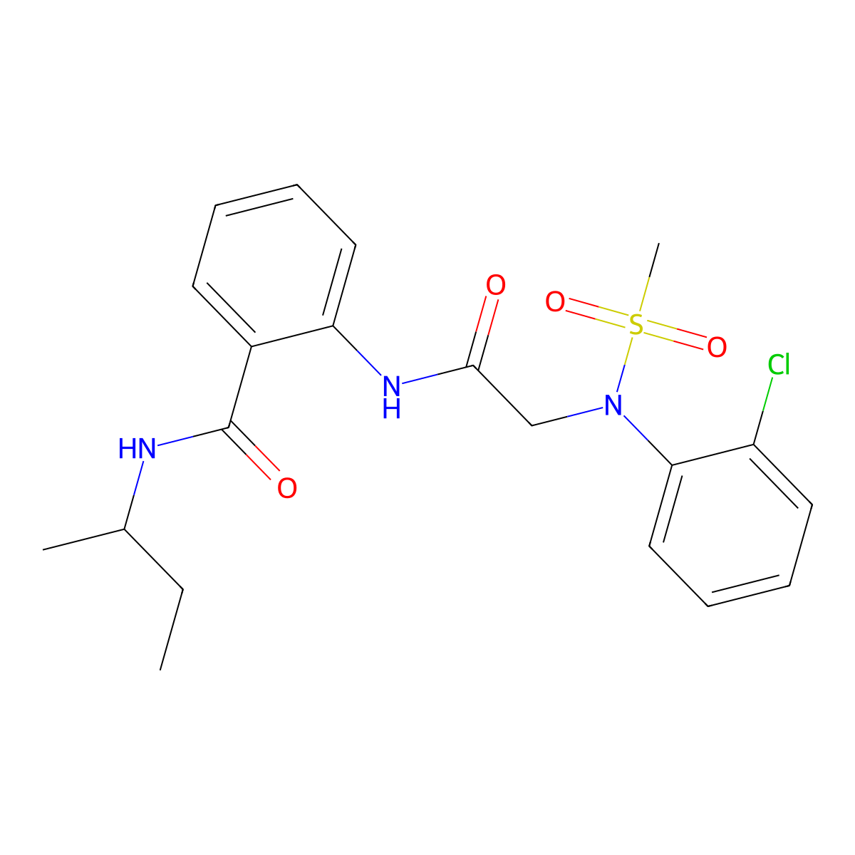N-butan-2-yl-2-[[2-(2-chloro-N-methylsulfonylanilino)acetyl]amino]benzamide molecular structure, CAS 663162-76-3