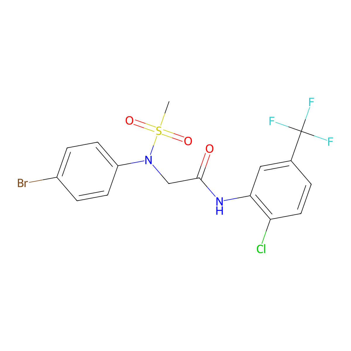 2-(4-bromo-N-methylsulfonylanilino)-N-[2-chloro-5-(trifluoromethyl)phenyl]acetamide molecular structure, CAS 663164-23-6