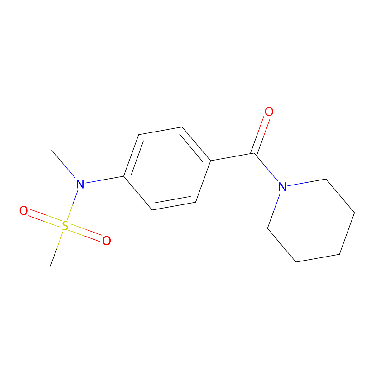 N-methyl-N-[4-(1-piperidinylcarbonyl)phenyl]methanesulfonamide molecular structure, CAS 663164-25-8