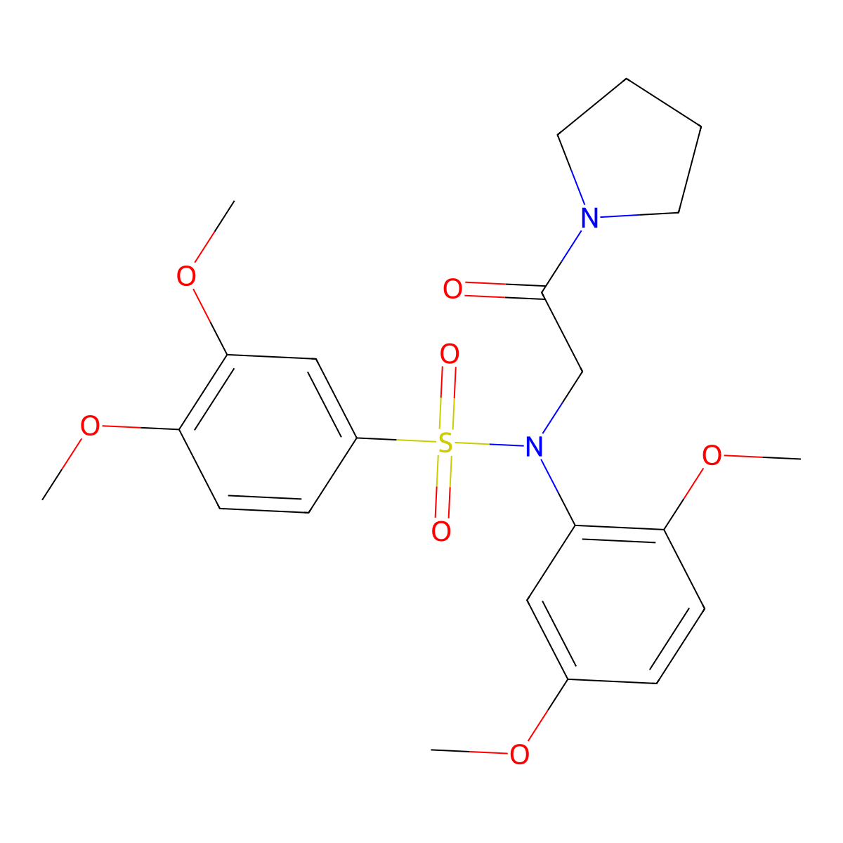 N-(2,5-dimethoxyphenyl)-3,4-dimethoxy-N-(2-oxo-2-pyrrolidin-1-ylethyl)benzenesulfonamide molecular structure, CAS 663164-35-0