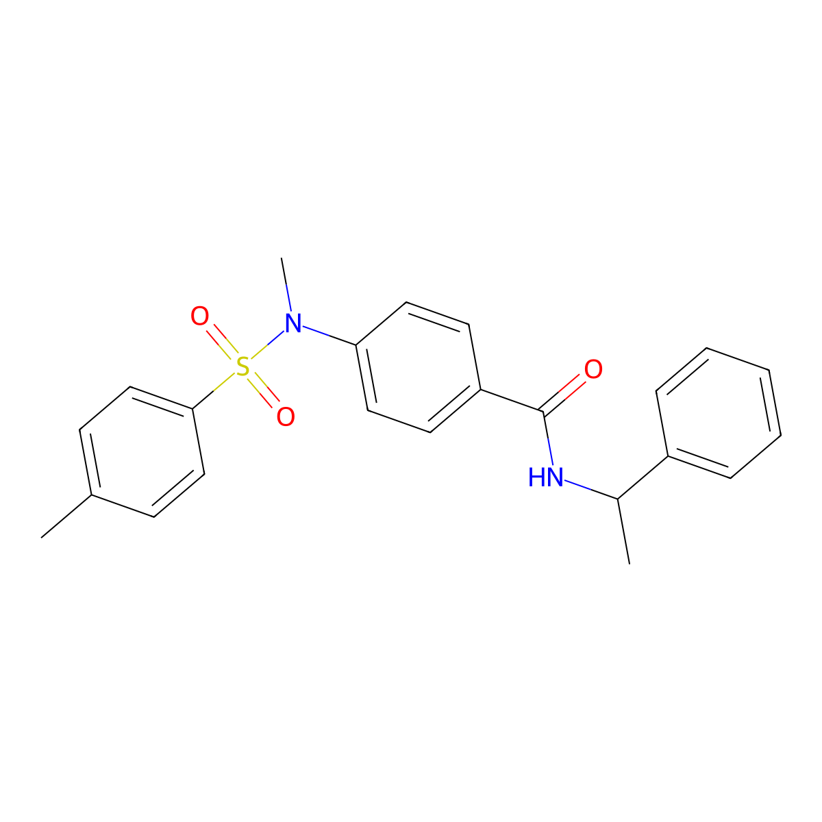 4-[methyl-(4-methylphenyl)sulfonylamino]-N-(1-phenylethyl)benzamide molecular structure, CAS 663164-40-7