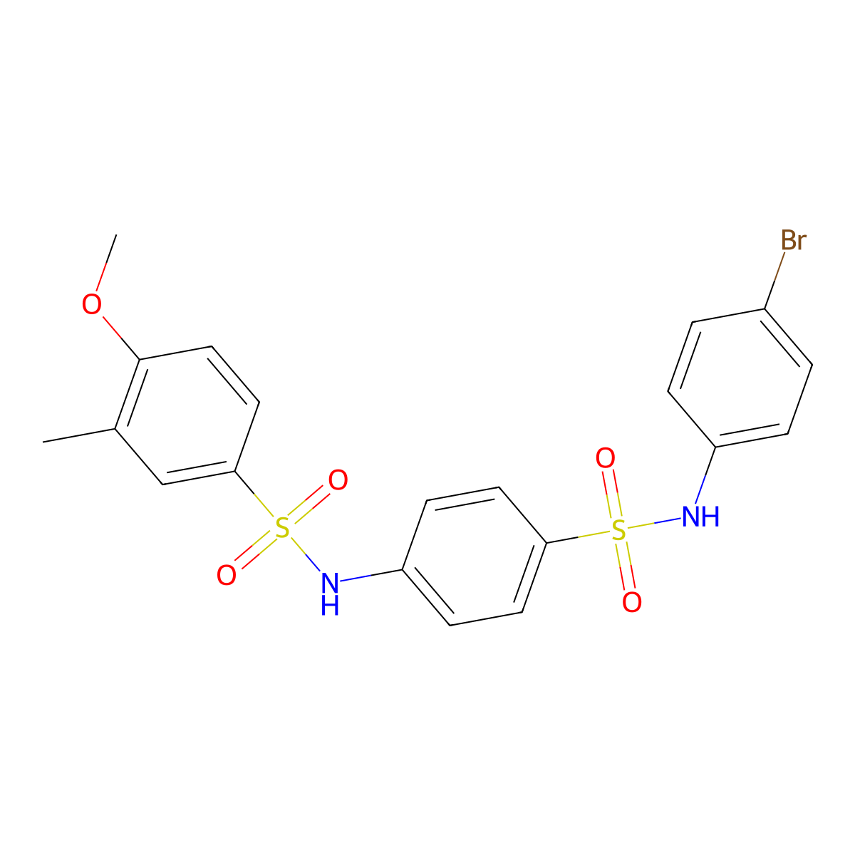 N-{4-[(4-bromoanilino)sulfonyl]phenyl}-4-methoxy-3-methylbenzenesulfonamide molecular structure, CAS 663164-47-4