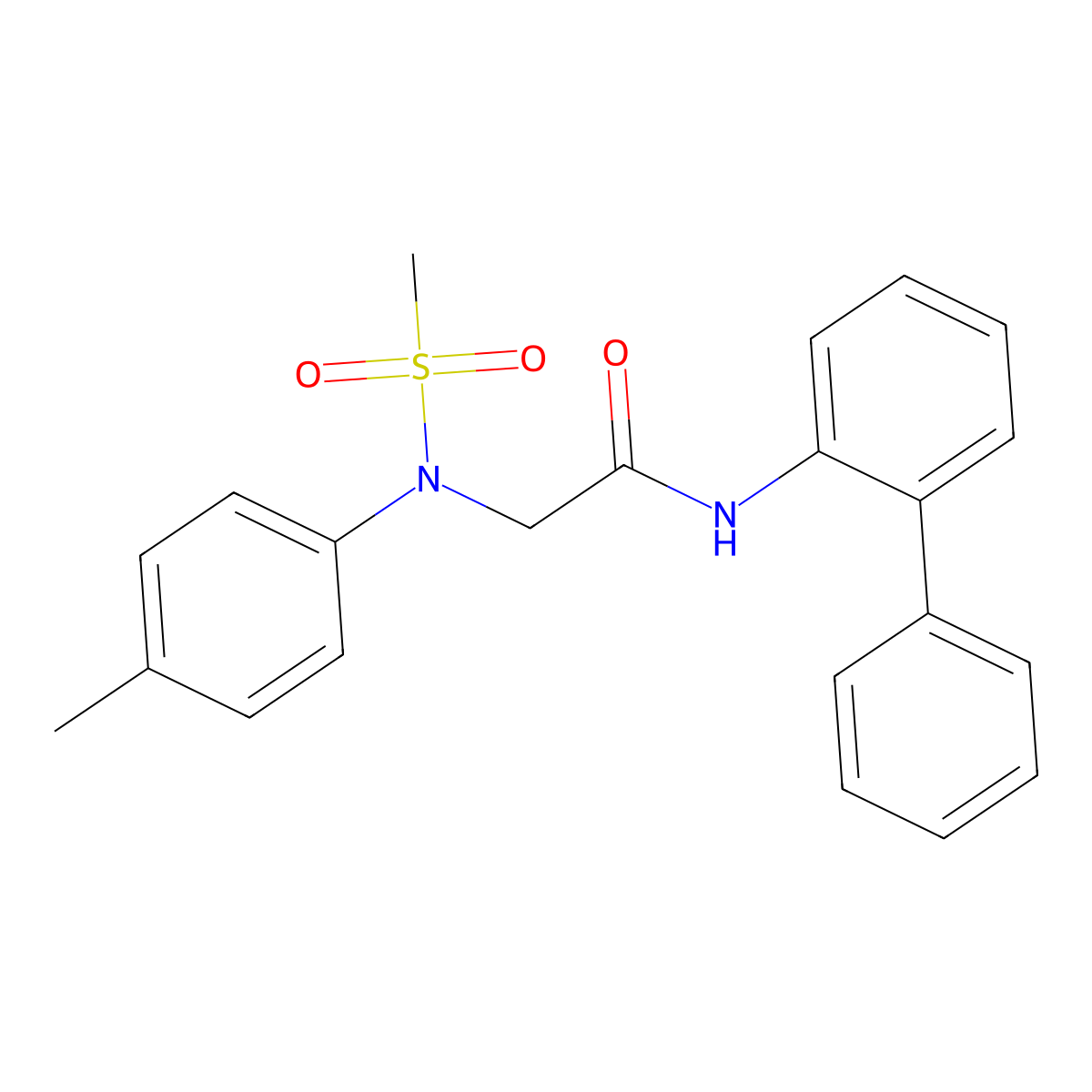 N-[1,1'-biphenyl]-2-yl-2-[4-methyl(methylsulfonyl)anilino]acetamide molecular structure, CAS 663164-59-8