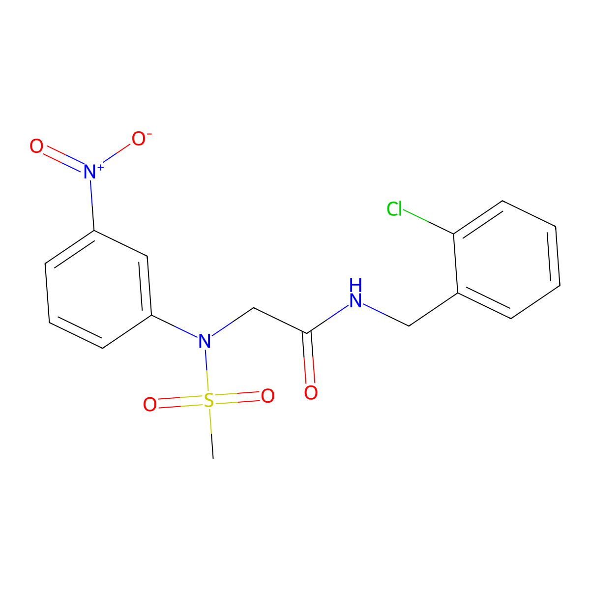 N-[(2-chlorophenyl)methyl]-2-(N-methylsulfonyl-3-nitroanilino)acetamide molecular structure, CAS 663164-60-1