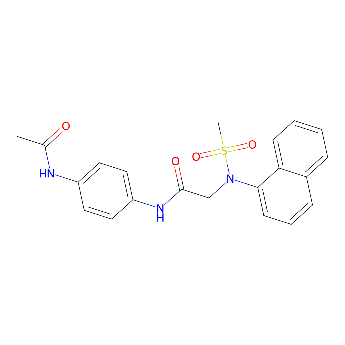 N-(4-acetamidophenyl)-2-[methylsulfonyl(naphthalen-1-yl)amino]acetamide molecular structure, CAS 663164-94-1