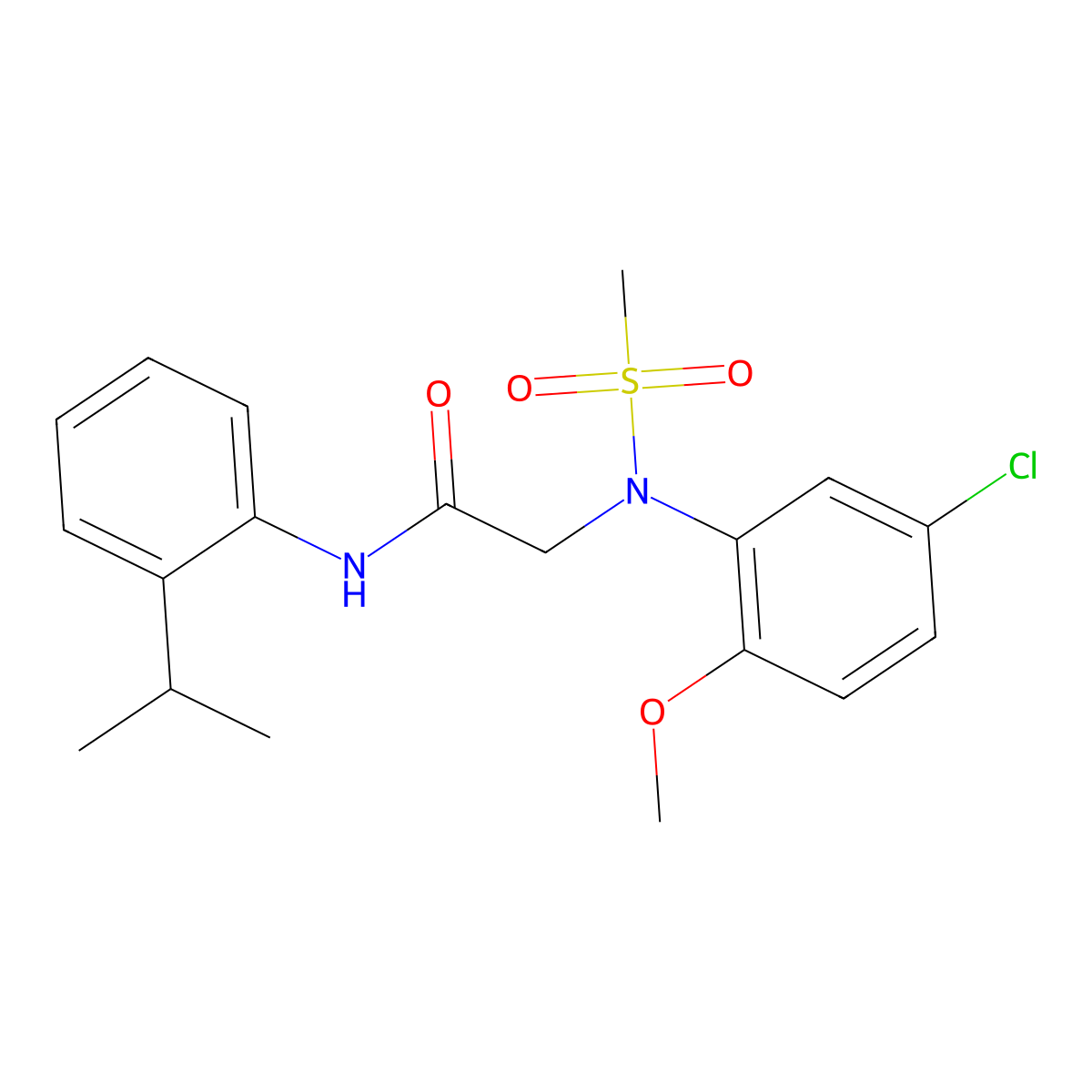 2-(5-chloro-2-methoxy-N-methylsulfonylanilino)-N-(2-propan-2-ylphenyl)acetamide molecular structure, CAS 663165-05-7