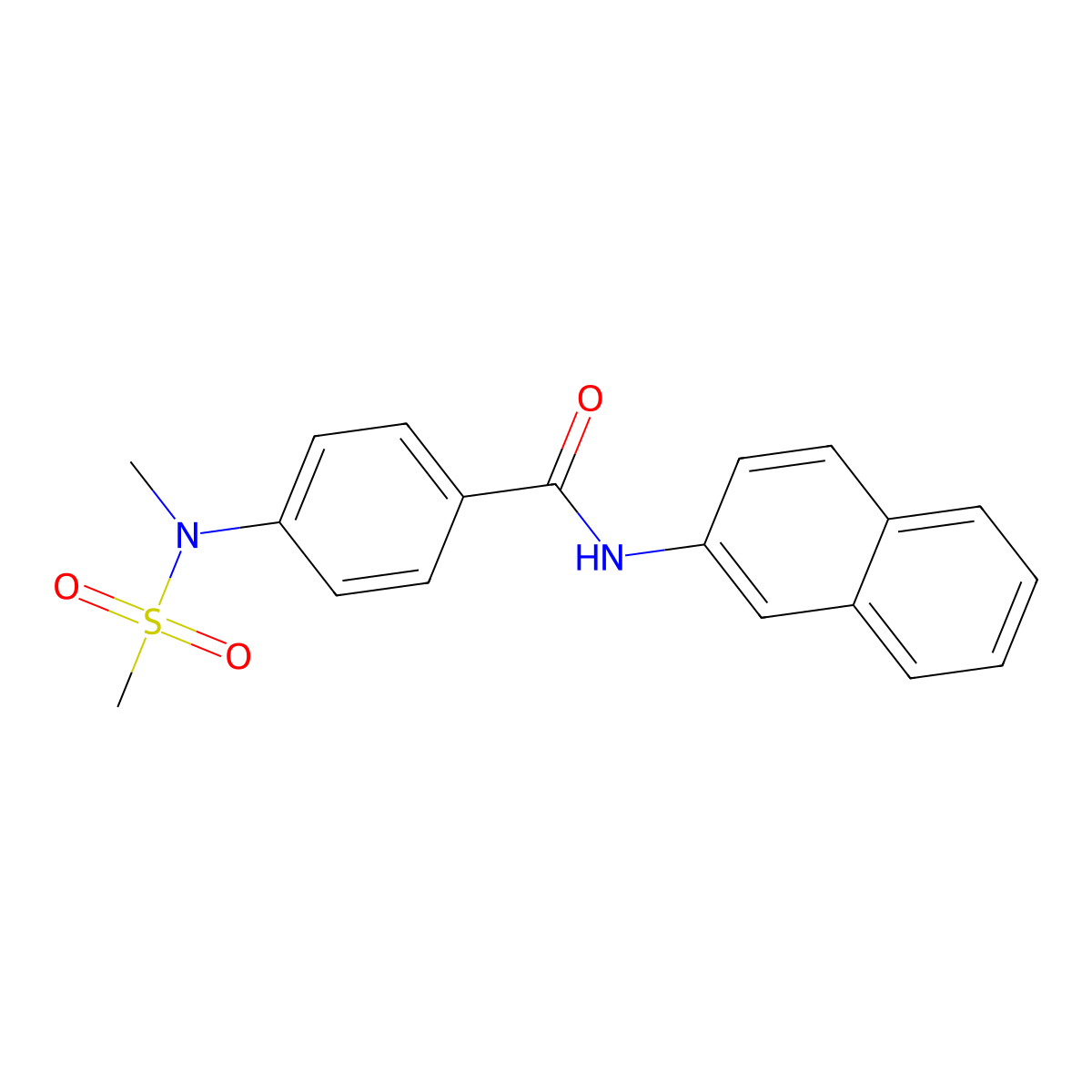 4-[methyl(methylsulfonyl)amino]-N-naphthalen-2-ylbenzamide molecular structure, CAS 663165-17-1