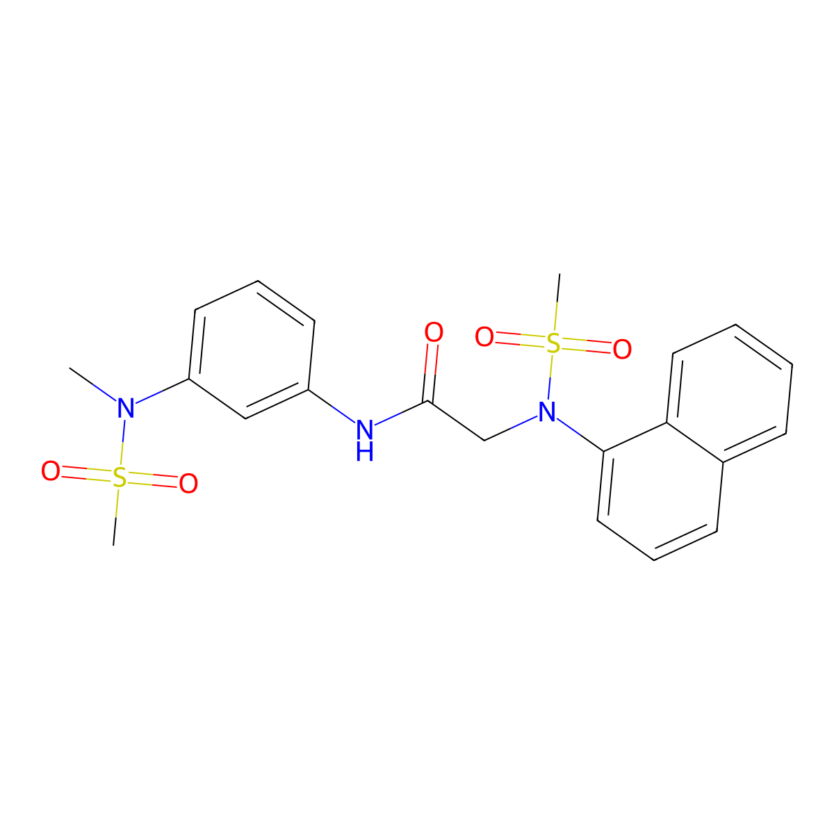 N-[3-[methyl(methylsulfonyl)amino]phenyl]-2-[methylsulfonyl(naphthalen-1-yl)amino]acetamide molecular structure, CAS 663165-27-3