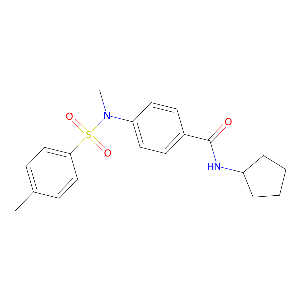 N-cyclopentyl-4-[methyl-(4-methylphenyl)sulfonylamino]benzamide molecular structure, CAS 663165-37-5
