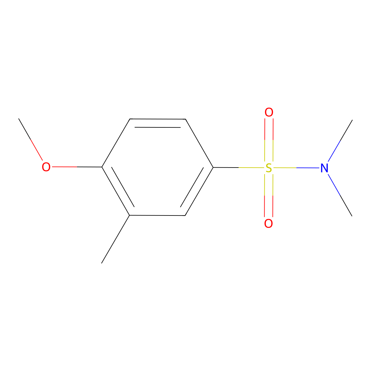 4-methoxy-N,N,3-trimethylbenzenesulfonamide molecular structure, CAS 663165-41-1