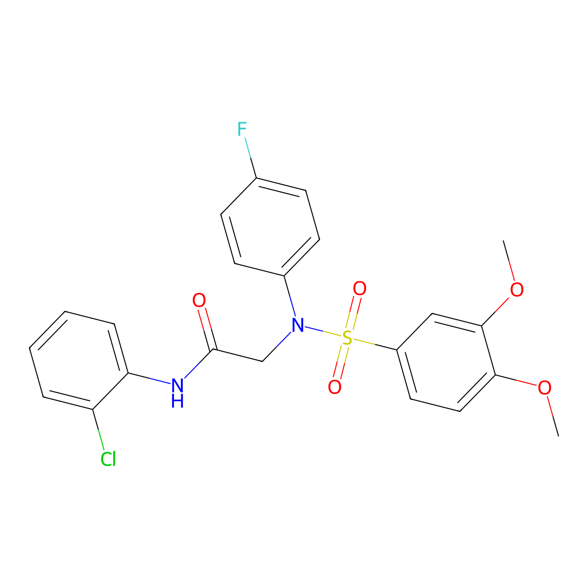 N-(2-chlorophenyl)-2-(N-(3,4-dimethoxyphenyl)sulfonyl-4-fluoroanilino)acetamide molecular structure, CAS 663165-43-3