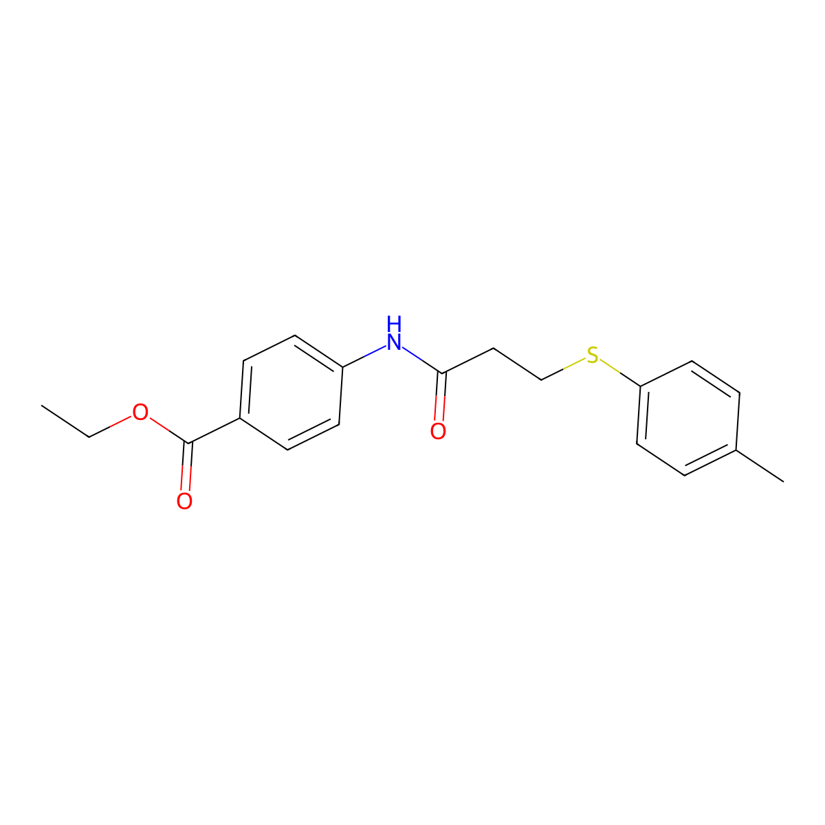 Ethyl 4-(3-(p-tolylthio)propanamido)benzoate molecular structure, CAS 663165-49-9