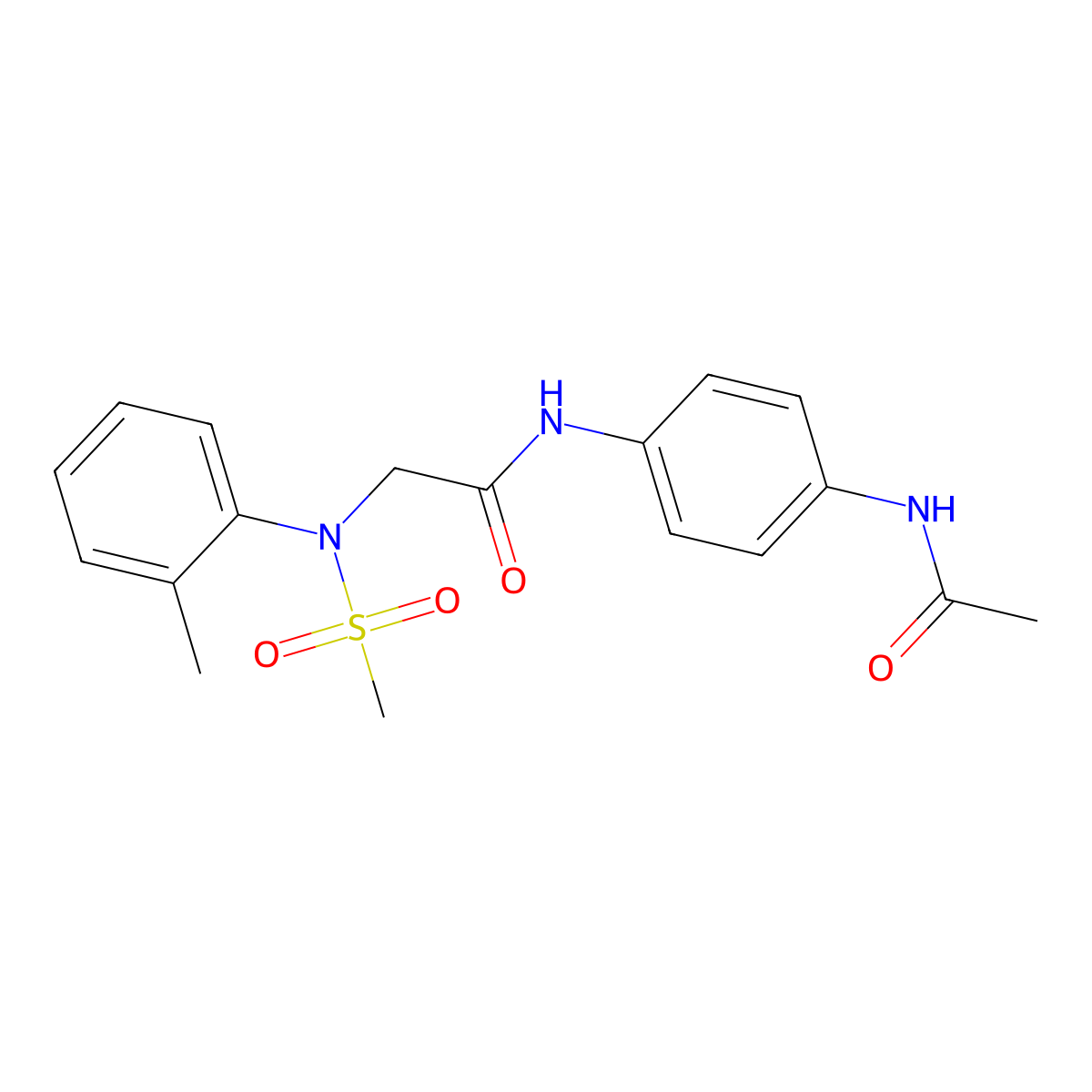 N-(4-acetamidophenyl)-2-(2-methyl-N-methylsulfonylanilino)acetamide molecular structure, CAS 663165-71-7