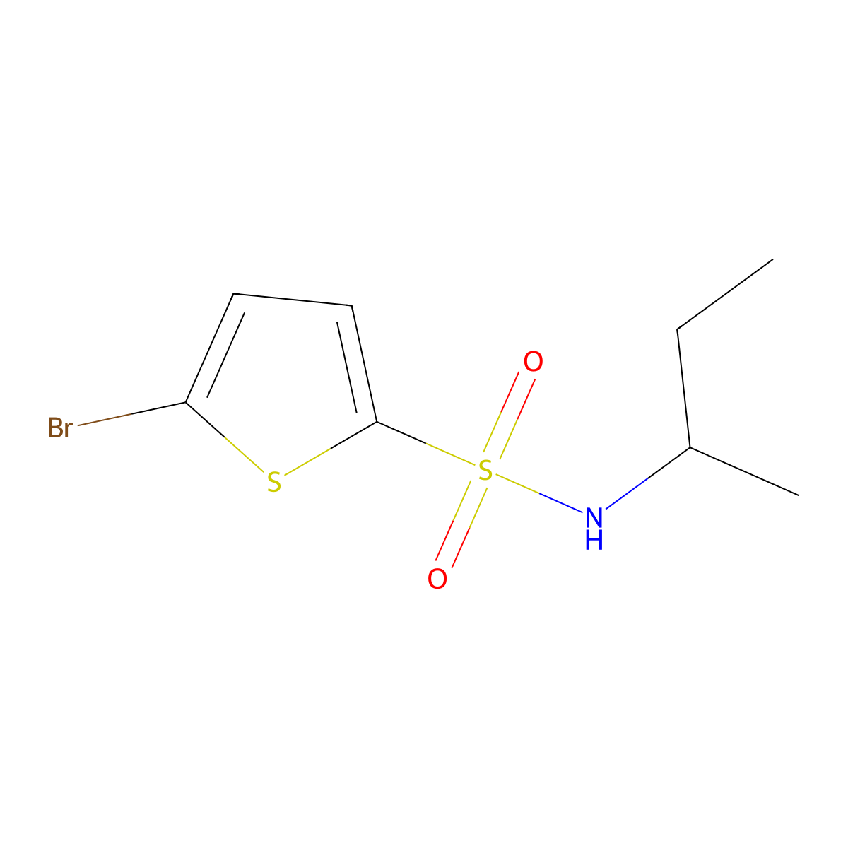5-bromo-N-butan-2-ylthiophene-2-sulfonamide molecular structure, CAS 663165-85-3