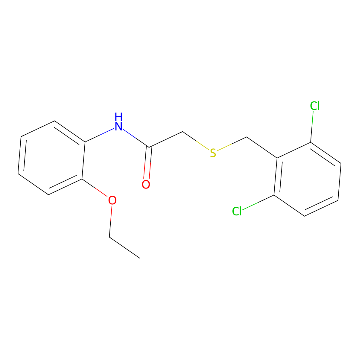 2-[(2,6-dichlorobenzyl)sulfanyl]-N-(2-ethoxyphenyl)acetamide molecular structure, CAS 663165-87-5