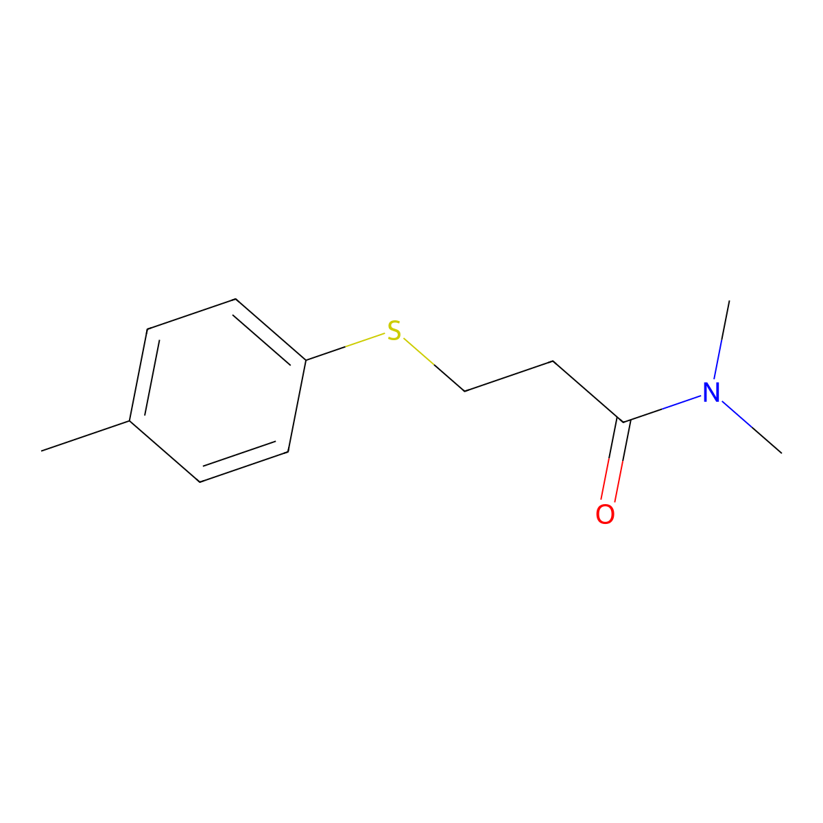 N,N-dimethyl-3-[(4-methylphenyl)thio]propanamide molecular structure, CAS 663165-93-3