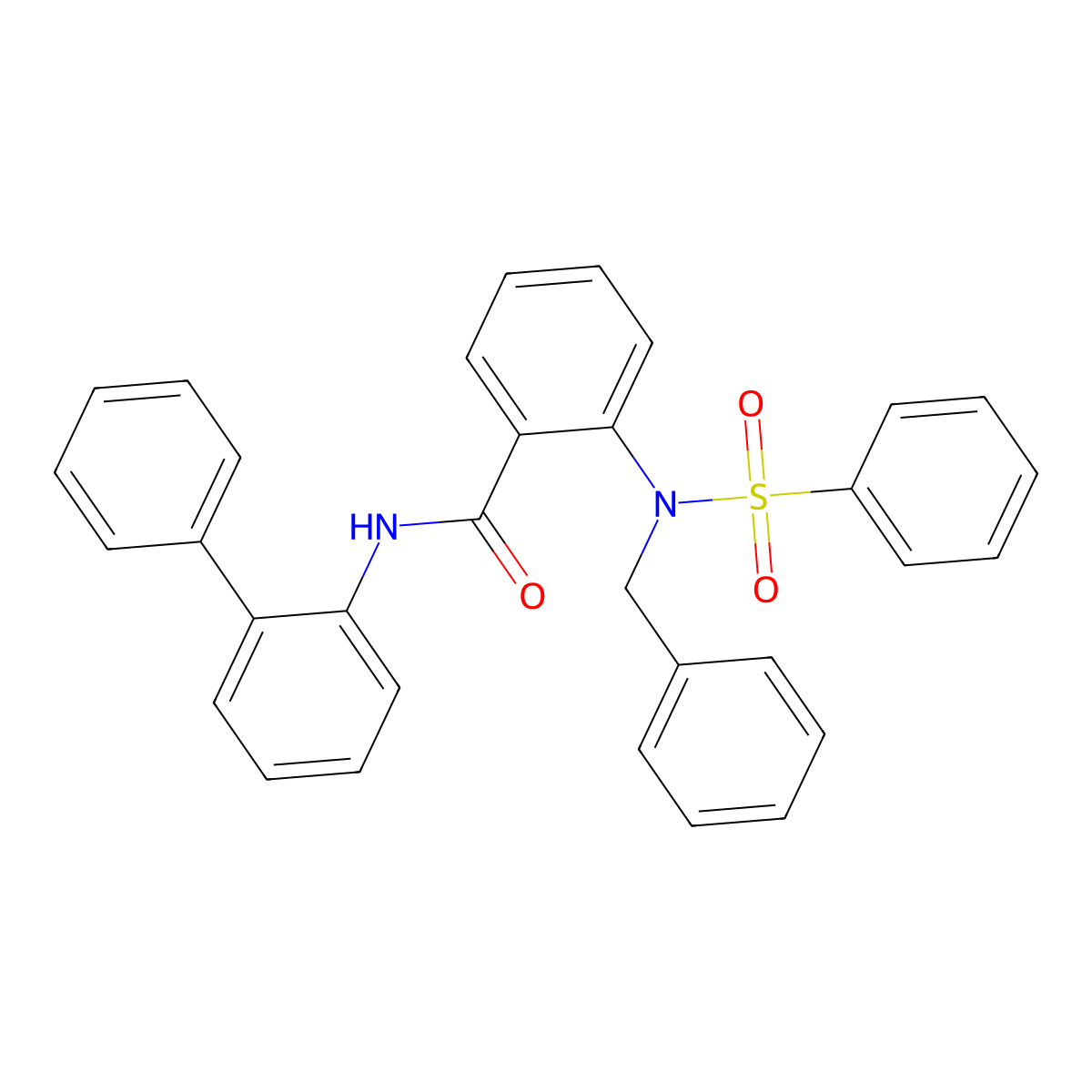 2-[benzenesulfonyl(benzyl)amino]-N-(2-phenylphenyl)benzamide molecular structure, CAS 663166-05-0