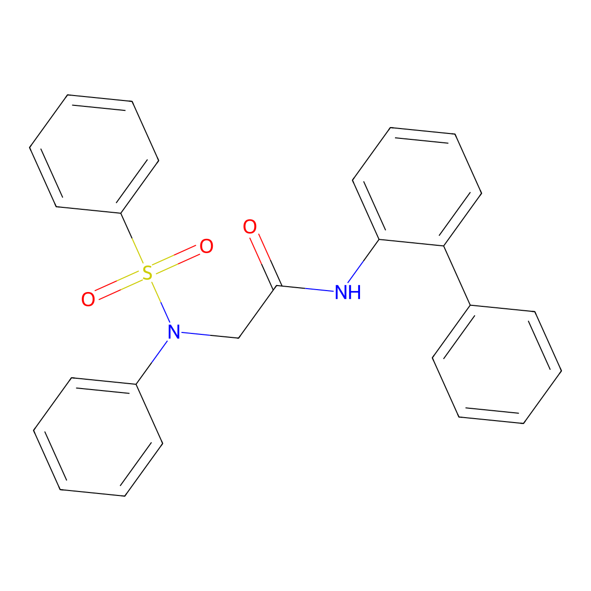 2-[N-(benzenesulfonyl)anilino]-N-(2-phenylphenyl)acetamide molecular structure, CAS 663166-81-2