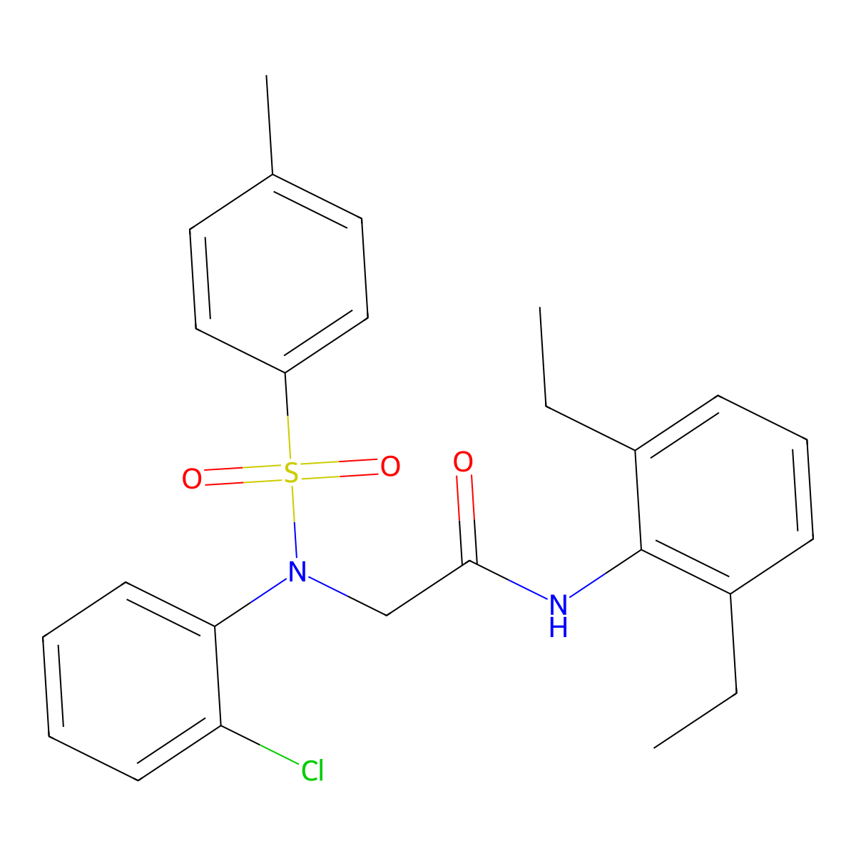 2-(2-chloro-N-(4-methylphenyl)sulfonylanilino)-N-(2,6-diethylphenyl)acetamide molecular structure, CAS 663166-82-3