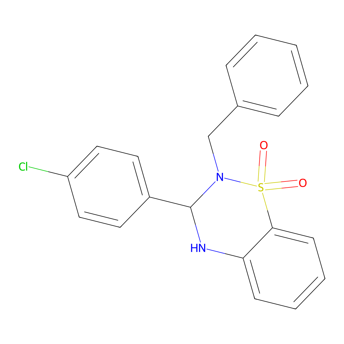 2-(4-Chlorophenyl)-3-benzyl-1,2,3-trihydro-4-thiaquinazoline-4,4-dione molecular structure, CAS 663167-17-7