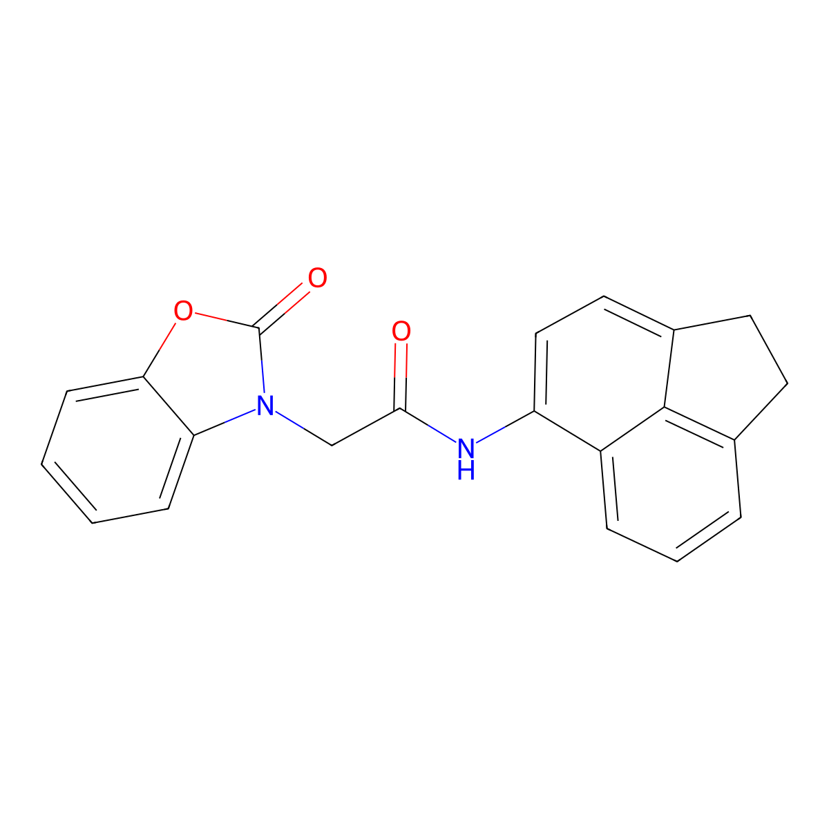 N-(1,2-dihydroacenaphthylen-5-yl)-2-(2-oxo-1,3-benzoxazol-3-yl)acetamide molecular structure, CAS 663167-94-0
