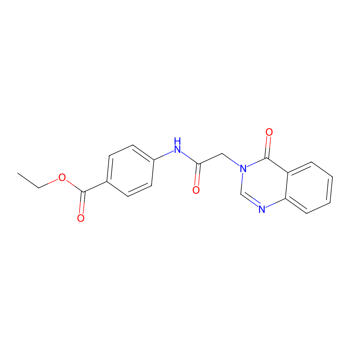 ethyl 4-{[(4-oxoquinazolin-3(4H)-yl)acetyl]amino}benzoate molecular structure, CAS 663167-96-2