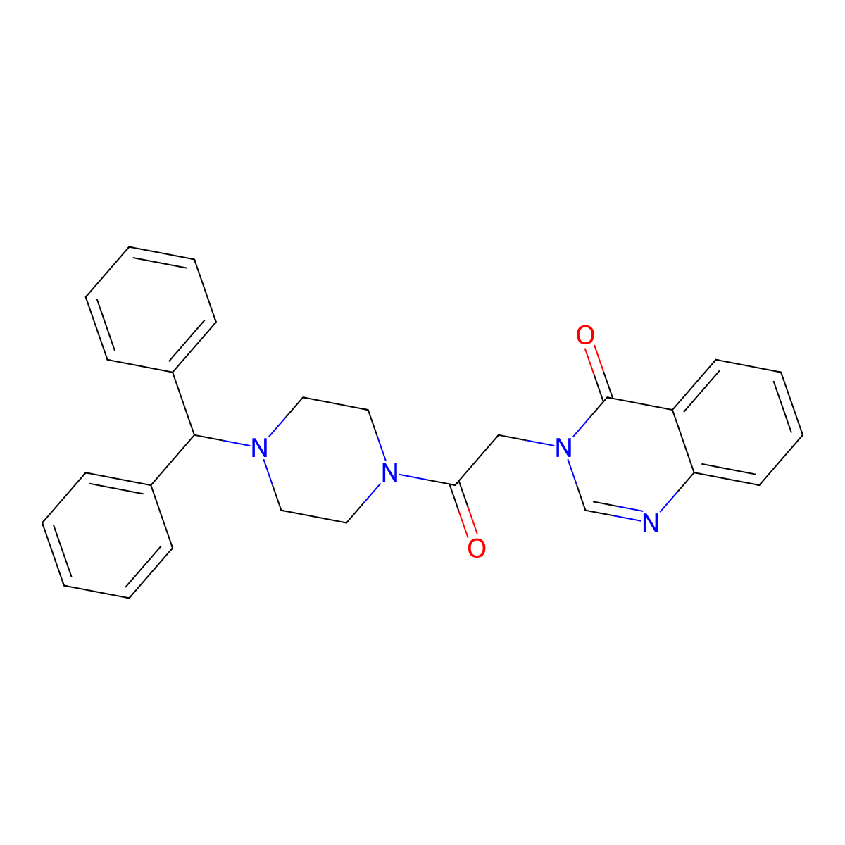 3-[2-(4-Benzhydrylpiperazin-1-yl)-2-oxoethyl]quinazolin-4-one molecular structure, CAS 663167-97-3