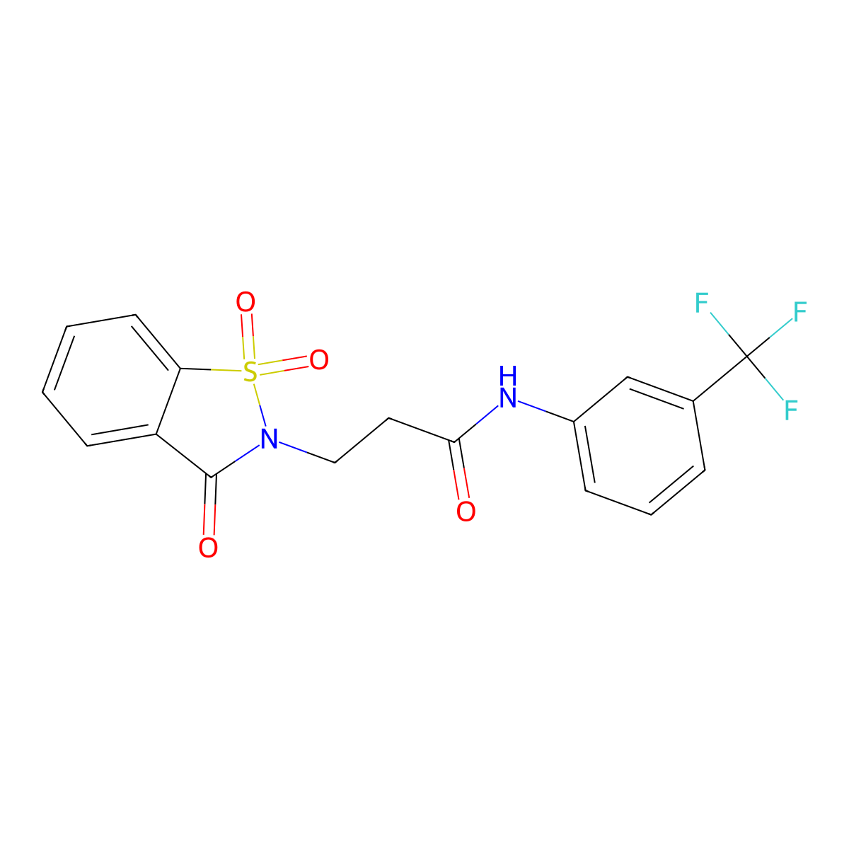 3-(1,1-dioxido-3-oxo-1,2-benzisothiazol-2(3H)-yl)-N-[3-(trifluoromethyl)phenyl]propanamide molecular structure, CAS 663167-99-5