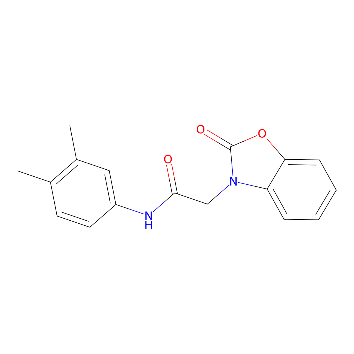 N-(3,4-Dimethyl-phenyl)-2-(2-oxo-benzooxazol-3-yl)-acetamide molecular structure, CAS 663168-13-6