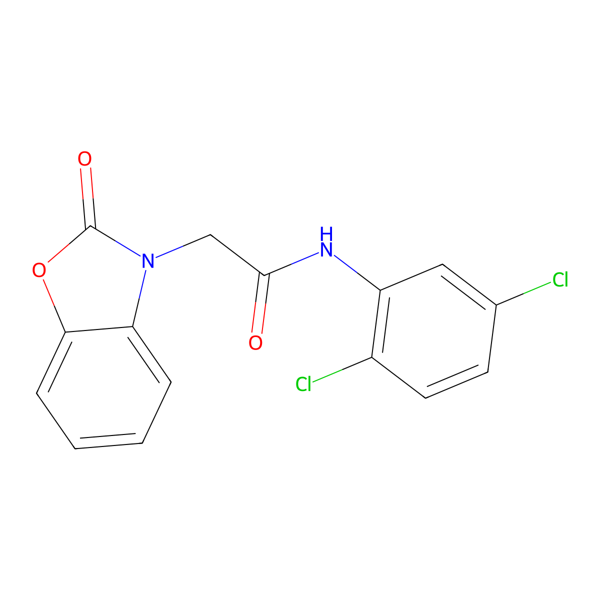 N-(2,5-dichlorophenyl)-2-(2-oxo-2,3-dihydro-1,3-benzoxazol-3-yl)acetamide molecular structure, CAS 663168-83-0