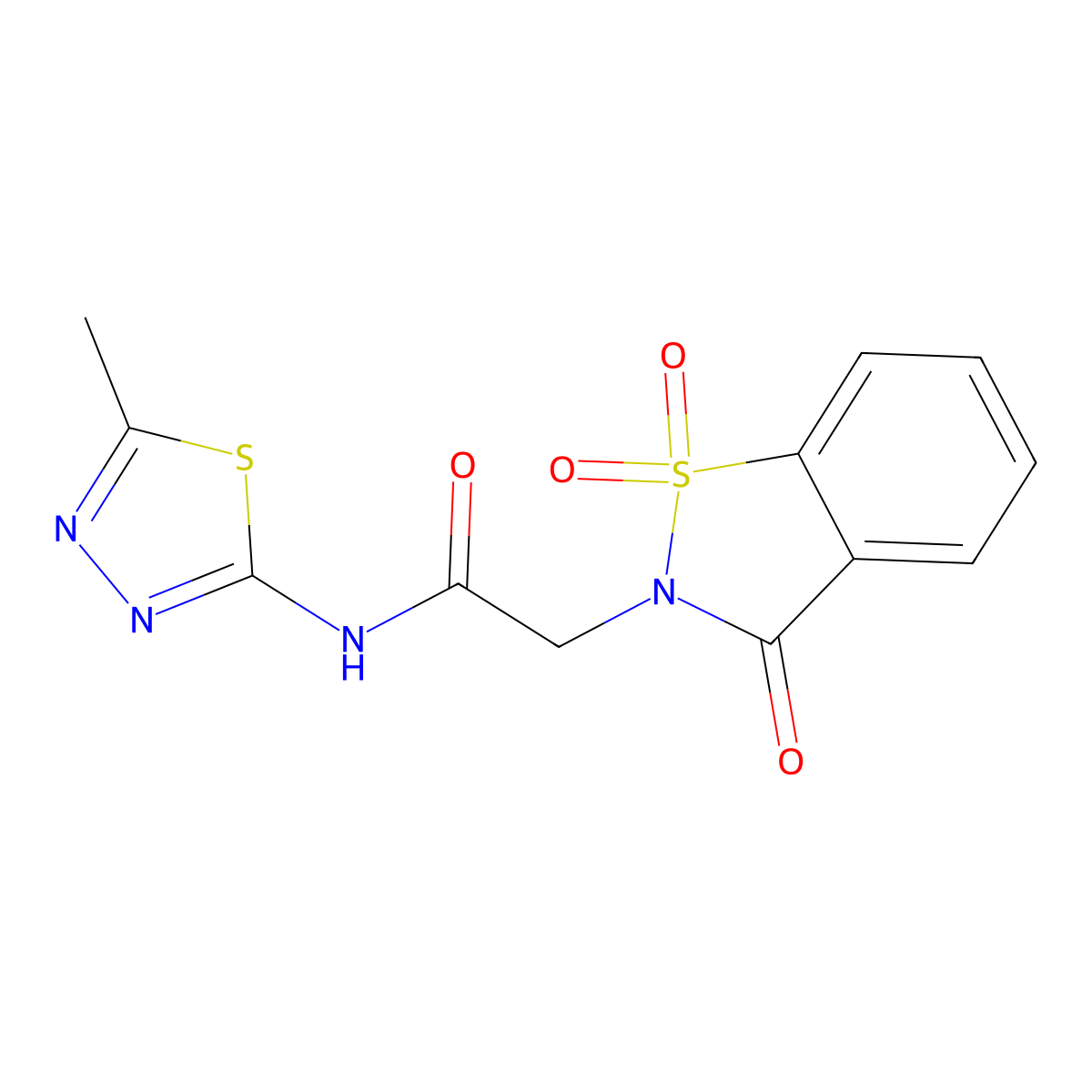 2-(1,1-dioxido-3-oxo-1,2-benzisothiazol-2(3H)-yl)-N-(5-methyl-1,3,4-thiadiazol-2-yl)acetamide molecular structure, CAS 663169-17-3