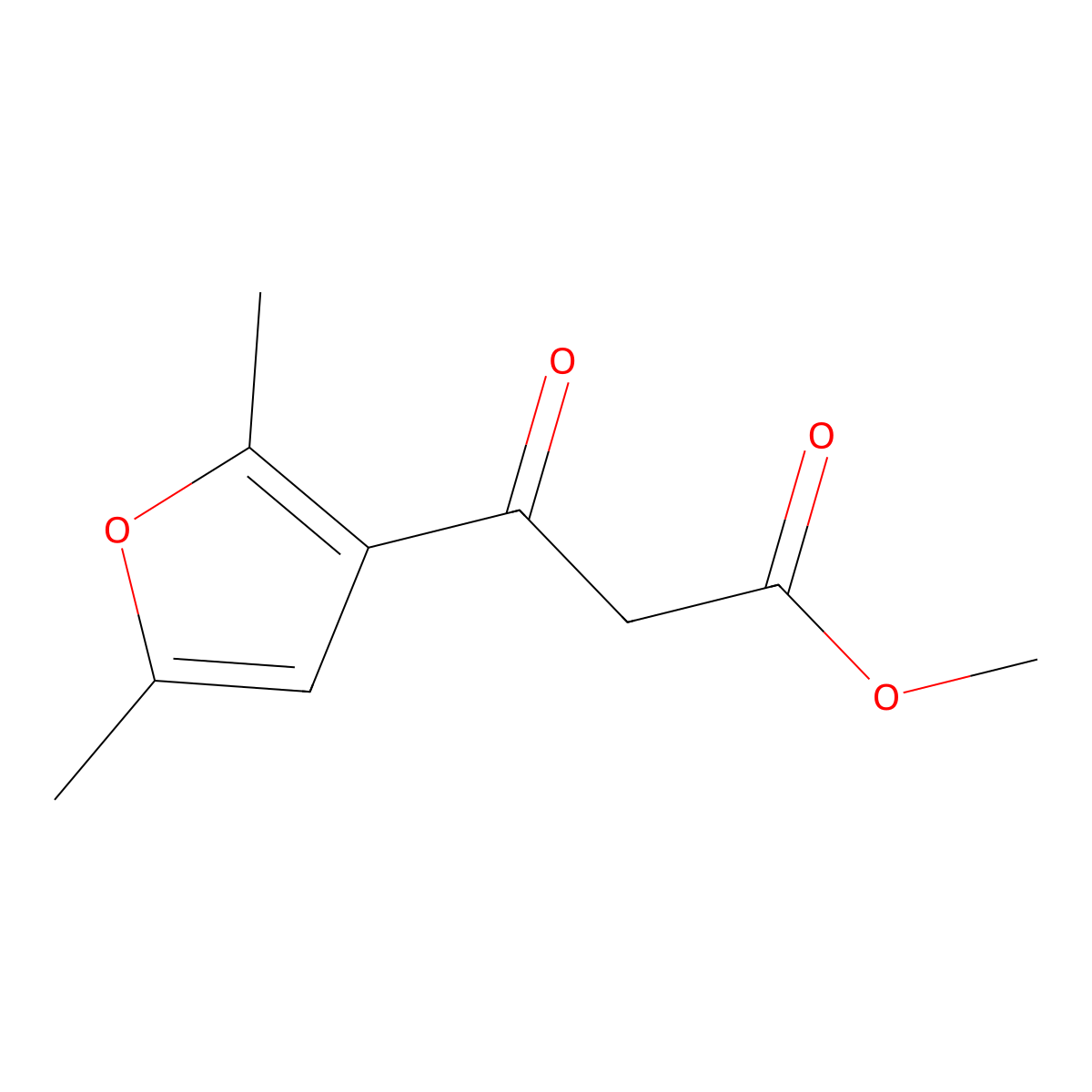 Methyl 3-(2,5-dimethylfuran-3-yl)-3-oxopropanoate molecular structure, CAS 663170-08-9