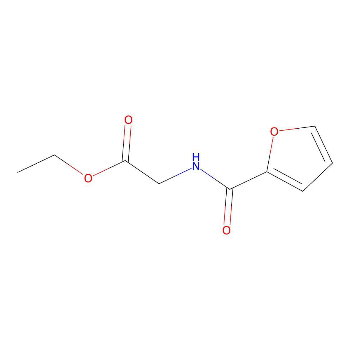 Ethyl 2-[(2-furylcarbonyl)amino]acetate molecular structure, CAS 66318-15-8
