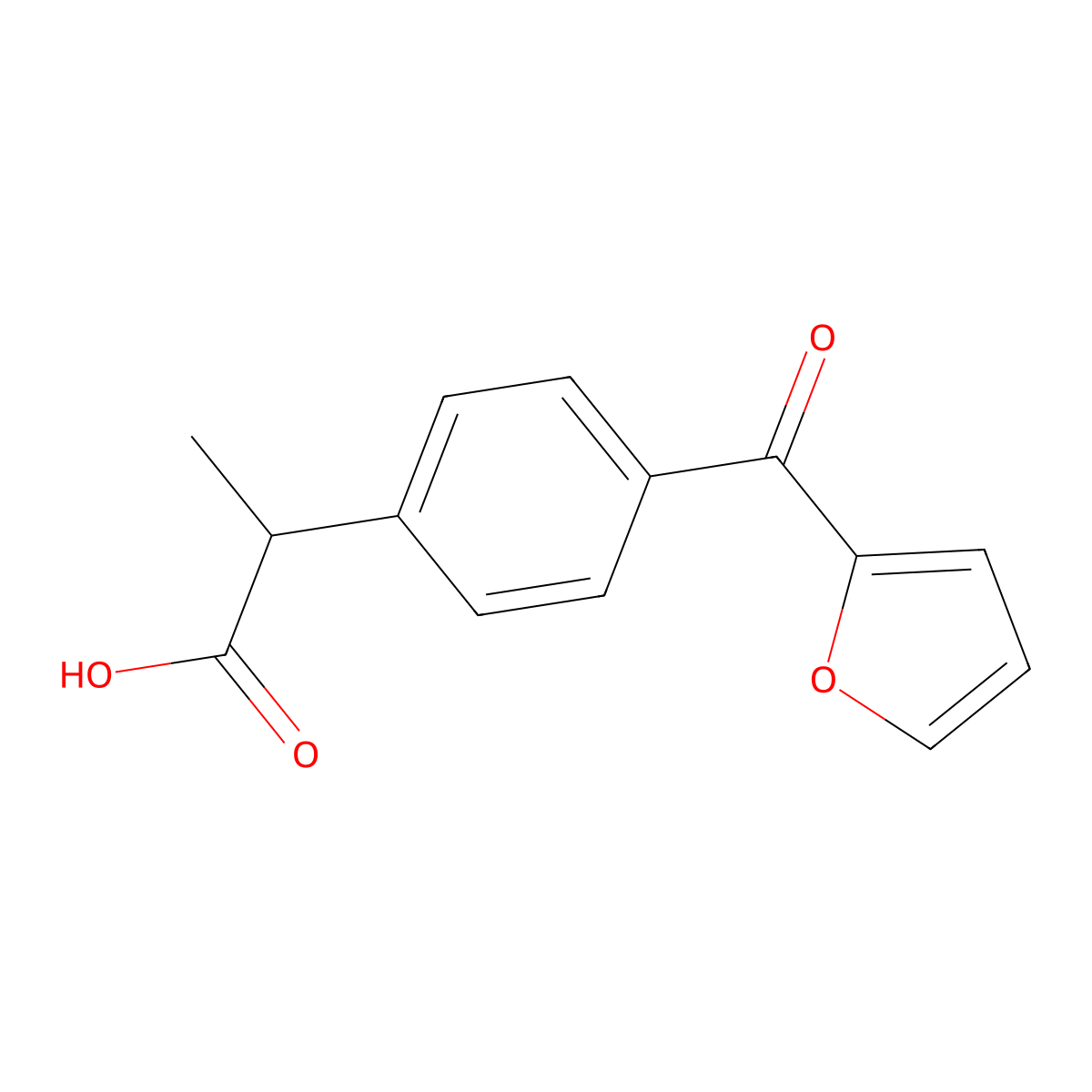 Furprofen molecular structure, CAS 66318-17-0