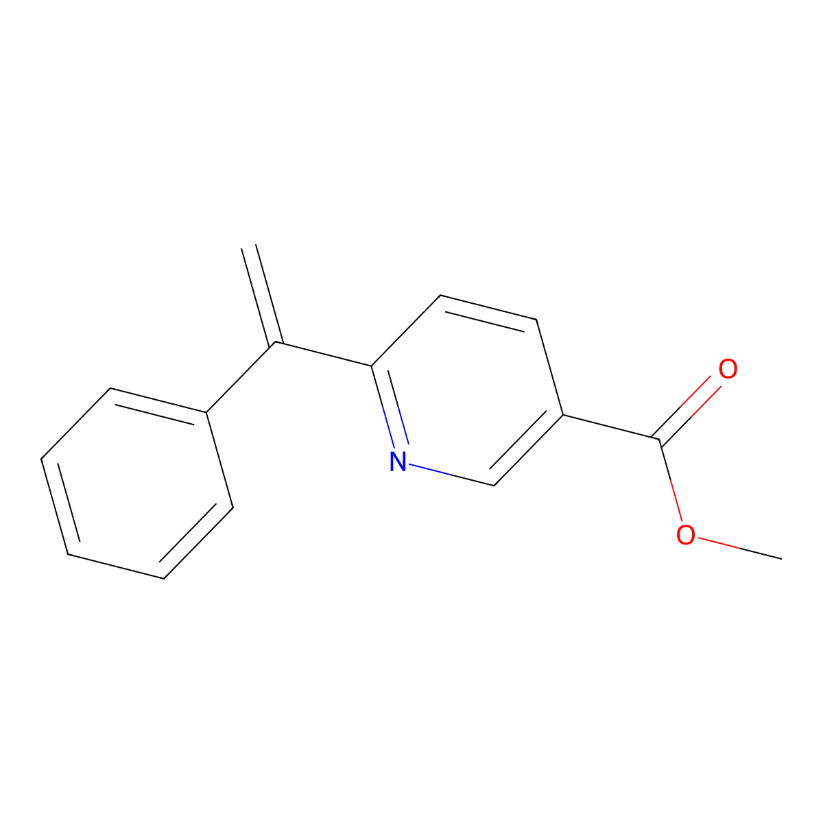 Methyl 6-(1-phenylethenyl)pyridine-3-carboxylate molecular structure, CAS 66318-19-2