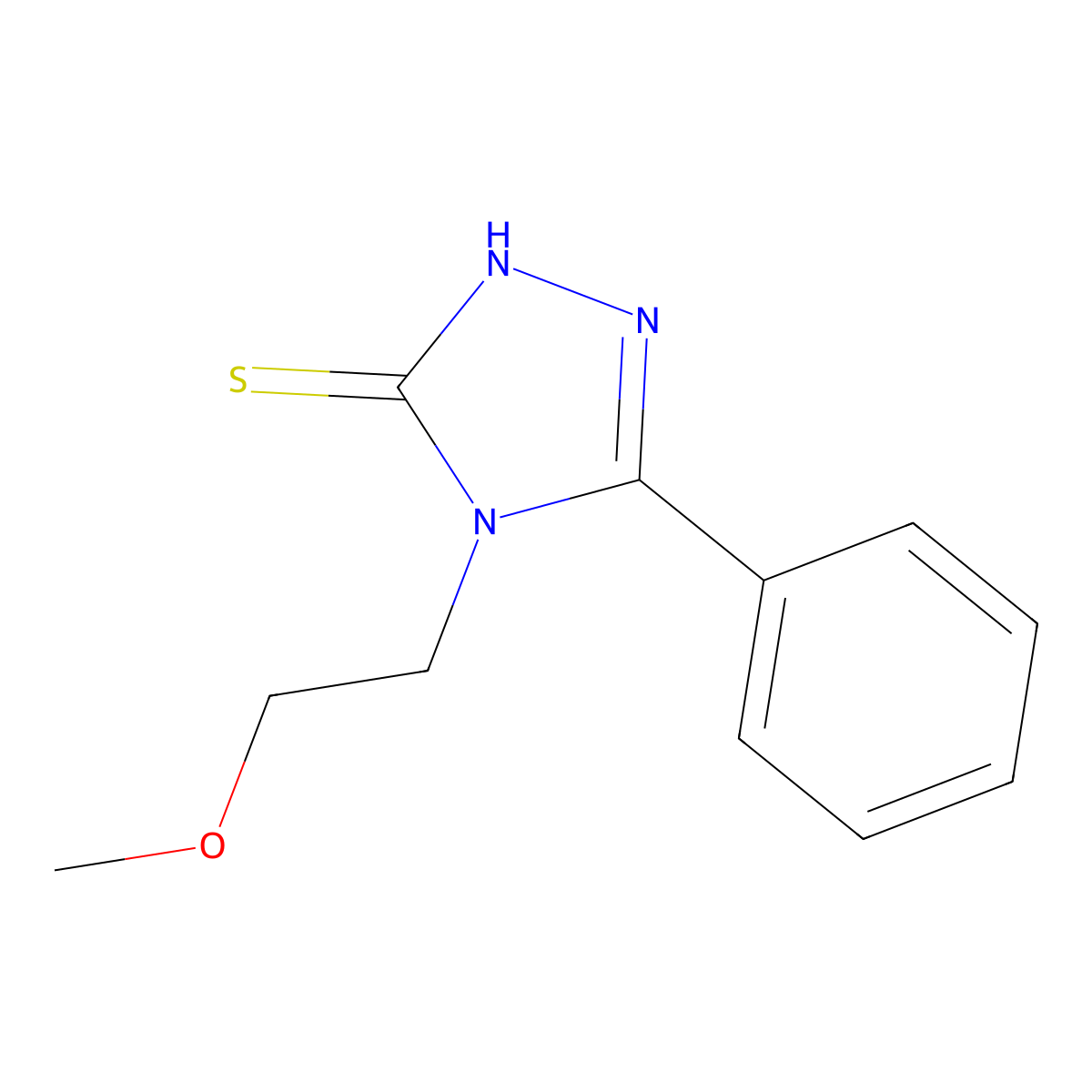 4-(2-methoxyethyl)-5-phenyl-4H-1,2,4-triazole-3-thiol molecular structure, CAS 663181-72-4