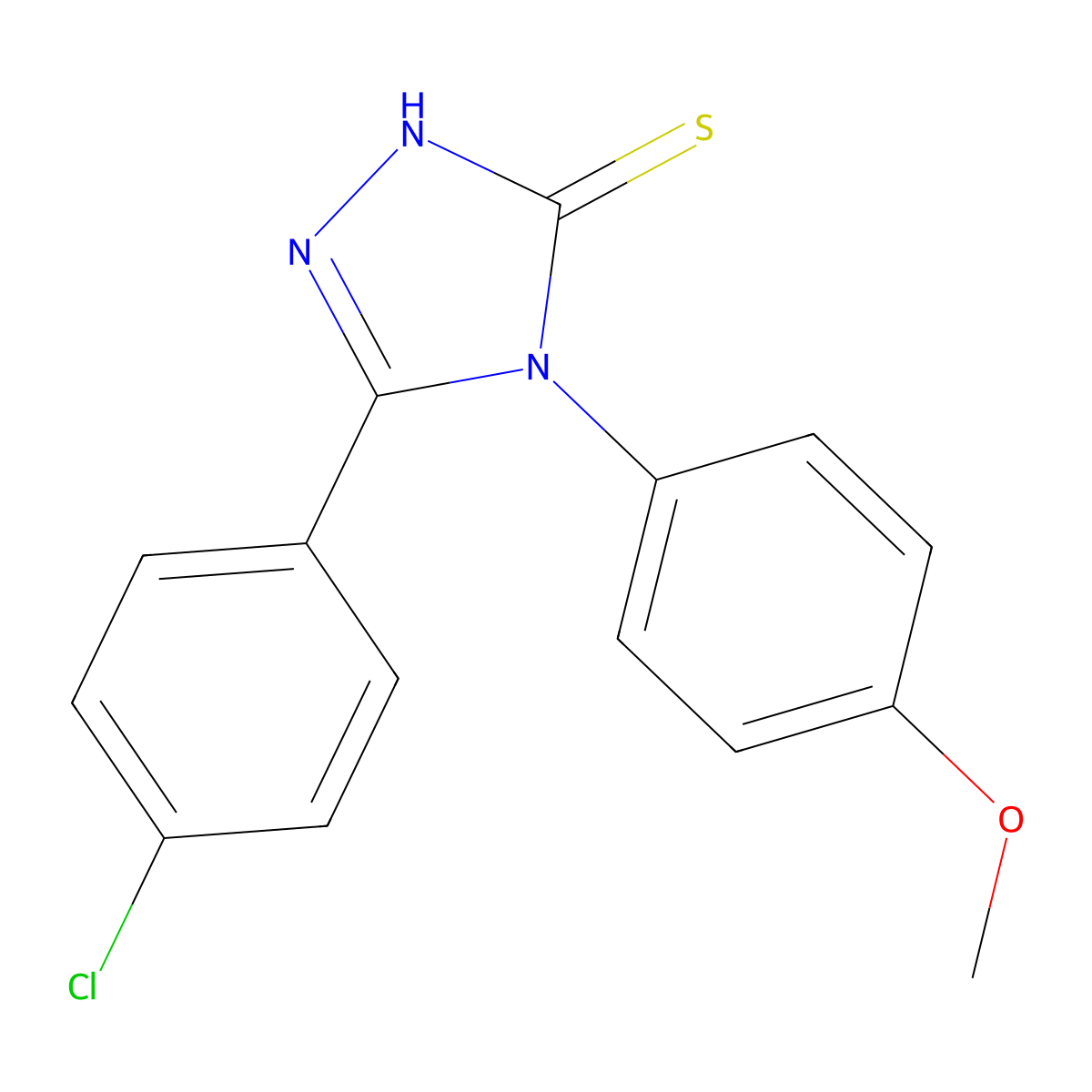 5-(4-chlorophenyl)-4-(4-methoxyphenyl)-4H-1,2,4-triazole-3-thiol molecular structure, CAS 663181-74-6