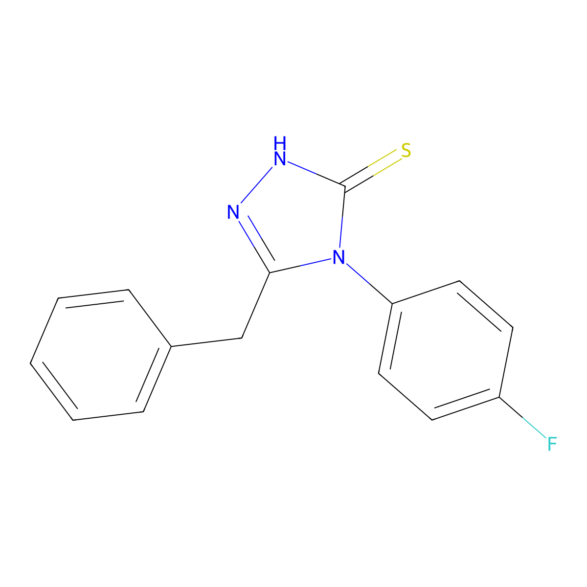 5-Benzyl-4-(4-fluorophenyl)-4H-1,2,4-triazole-3-thiol molecular structure, CAS 663181-80-4