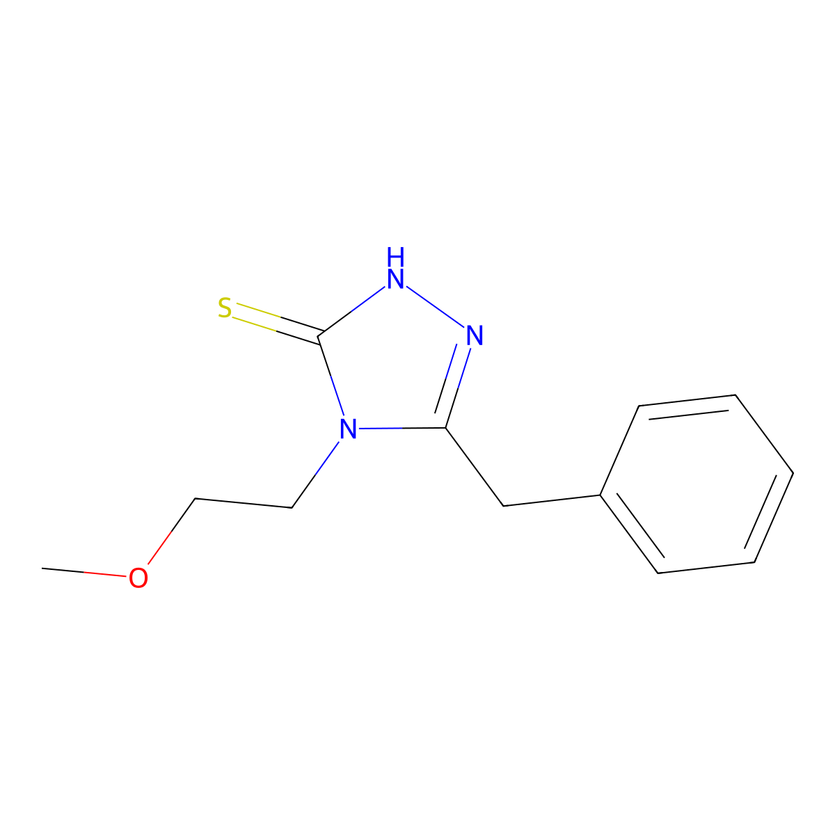 5-benzyl-4-(2-methoxyethyl)-4H-1,2,4-triazole-3-thiol molecular structure, CAS 663181-81-5