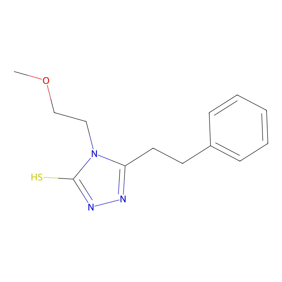 4-(2-methoxyethyl)-5-(2-phenylethyl)-4H-1,2,4-triazole-3-thiol molecular structure, CAS 663181-86-0