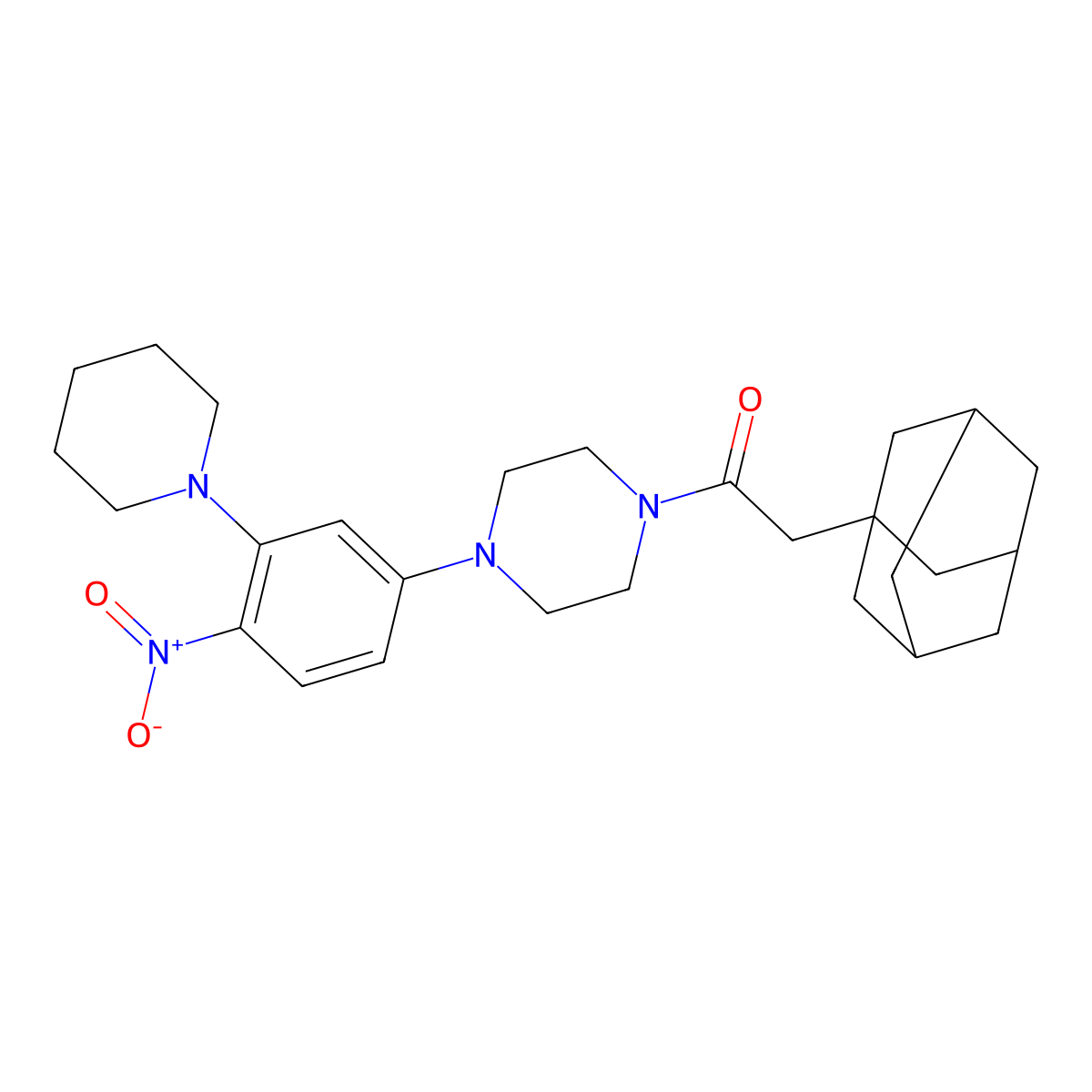2-(1-Adamantyl)-1-[4-(4-nitro-3-piperidin-1-ylphenyl)piperazin-1-yl]ethanone molecular structure, CAS 663182-10-3