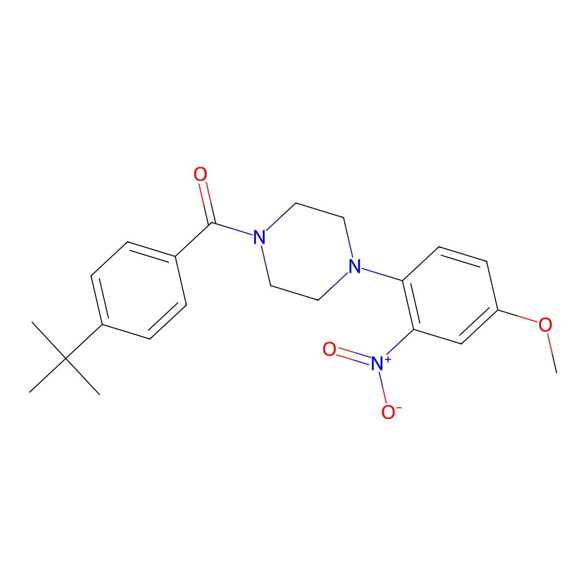 (4-Tert-butylphenyl)-[4-(4-methoxy-2-nitrophenyl)piperazin-1-yl]methanone molecular structure, CAS 663182-35-2