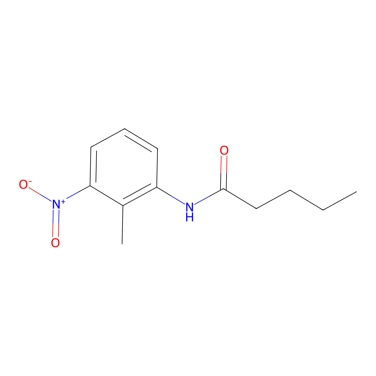 N-(2-methyl-3-nitrophenyl)pentanamide molecular structure, CAS 663183-14-0
