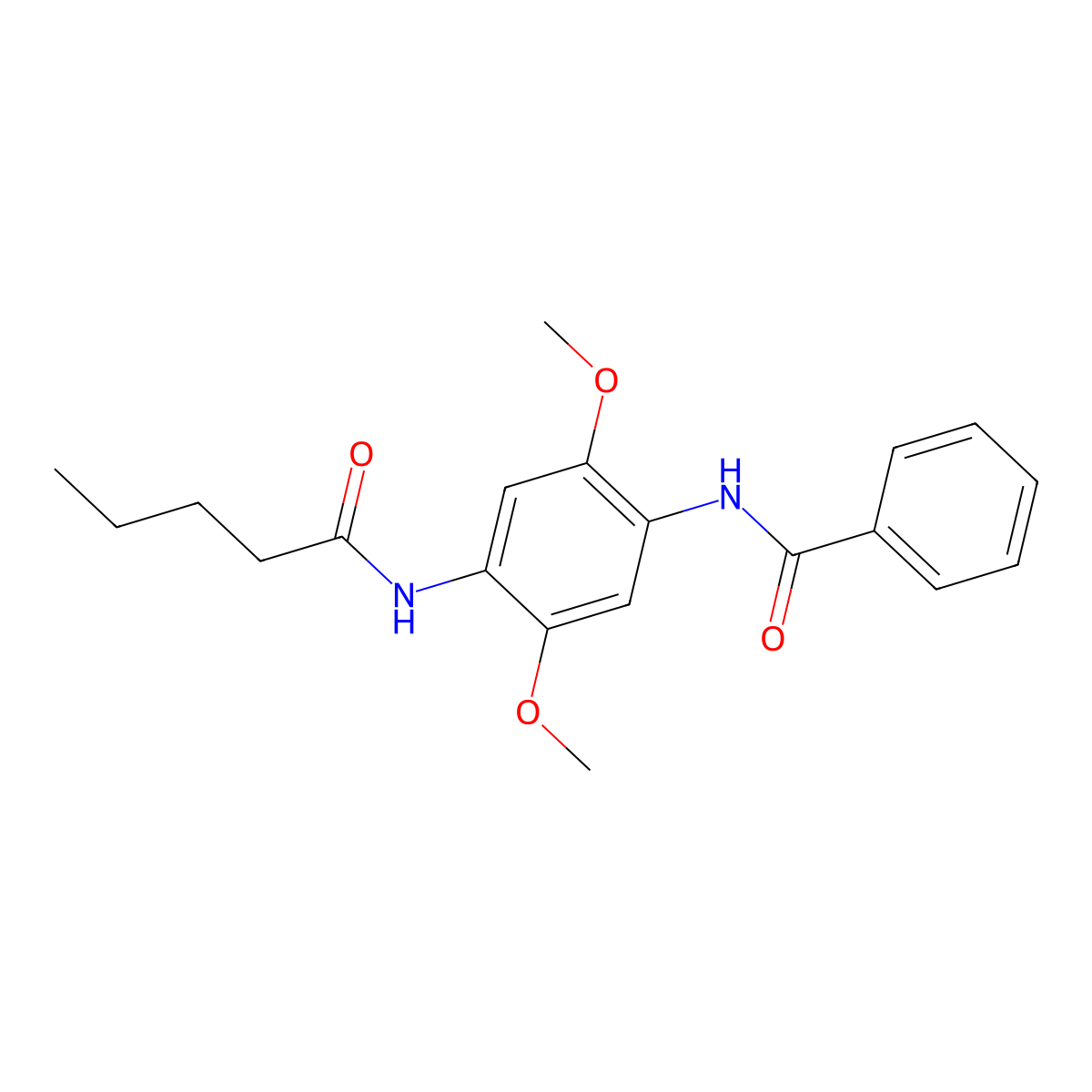 N-[2,5-dimethoxy-4-(pentanoylamino)phenyl]benzamide molecular structure, CAS 663183-20-8